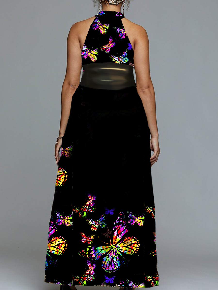 Vestido largo fiesta escote halter