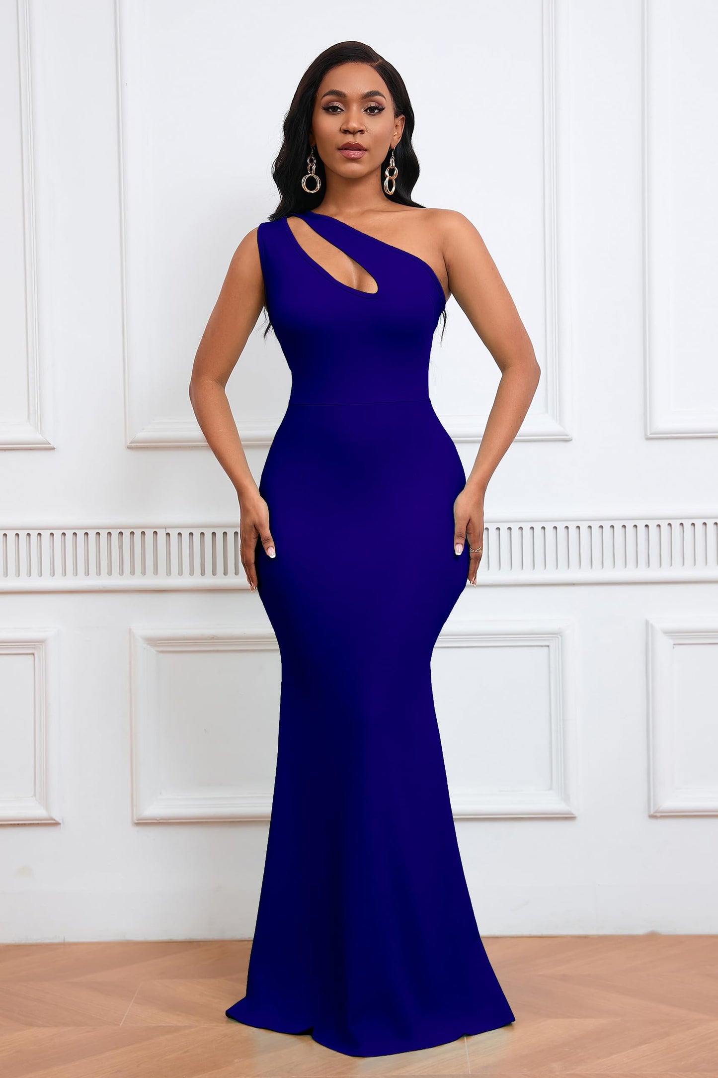 Vestido entallado sin mangas con cuello oblicuo,Talla regular