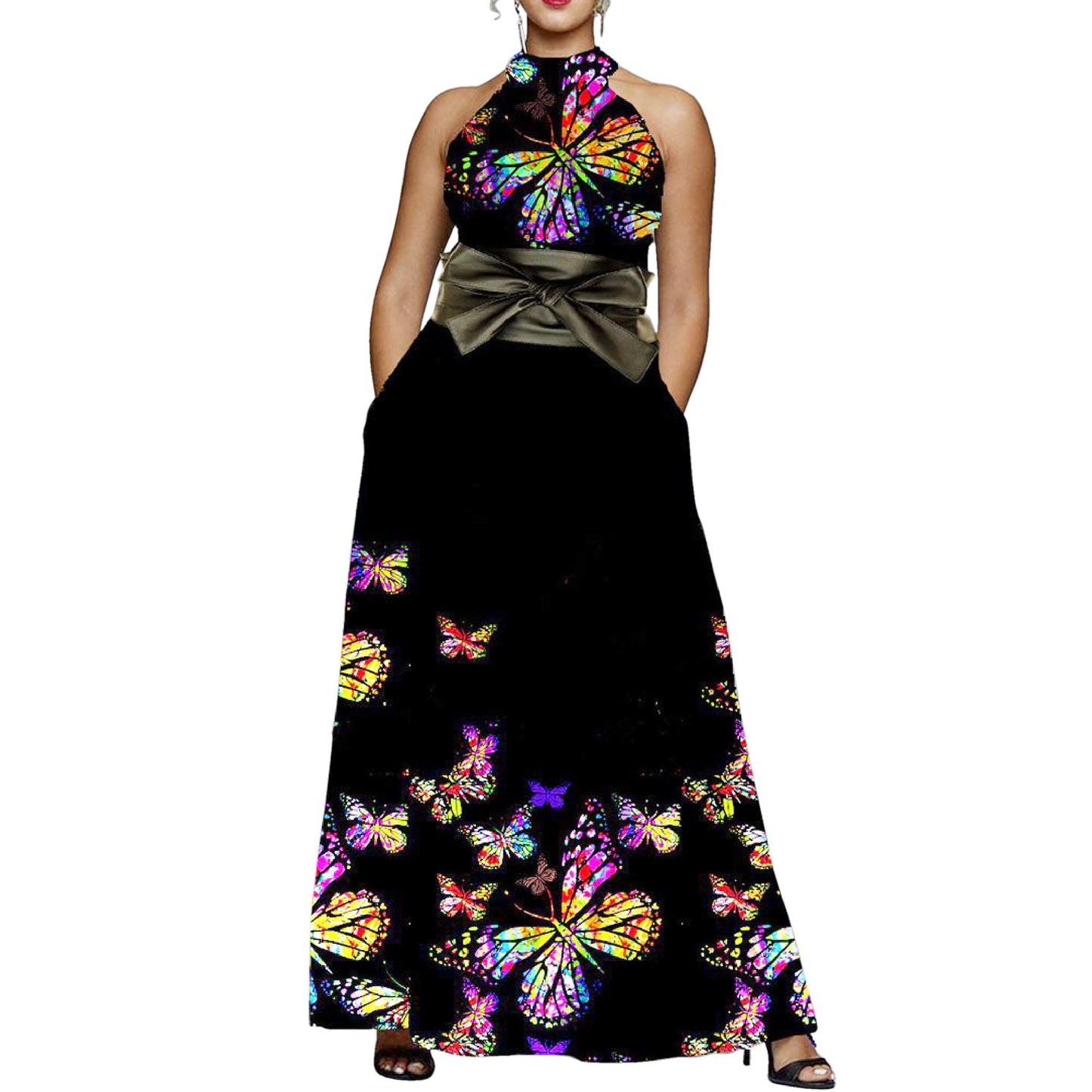 Vestido largo fiesta escote halter