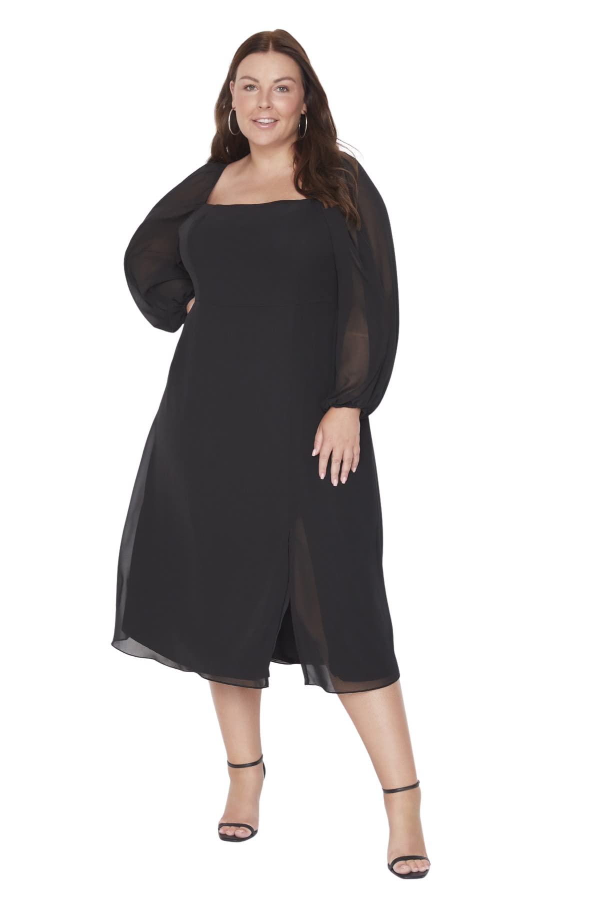 Vestido gasa talla grande Trendyol