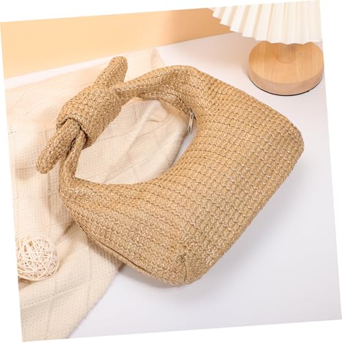 Bow Design Straw Handbag for Women