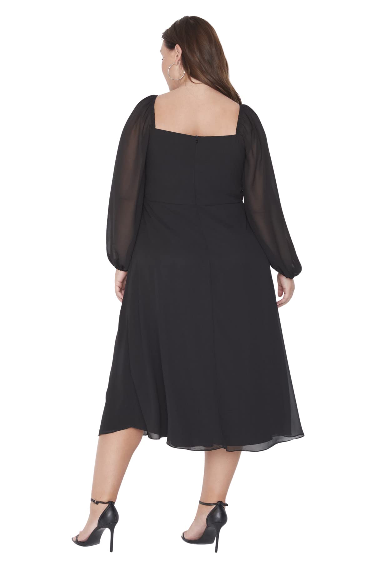 Vestido gasa talla grande Trendyol