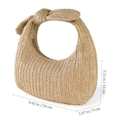 Bow Design Straw Handbag for Women