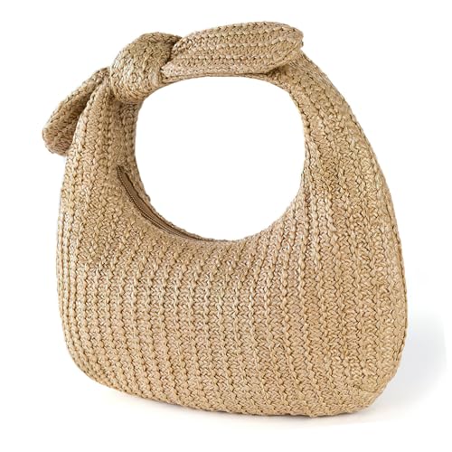 Bow Design Straw Handbag for Women