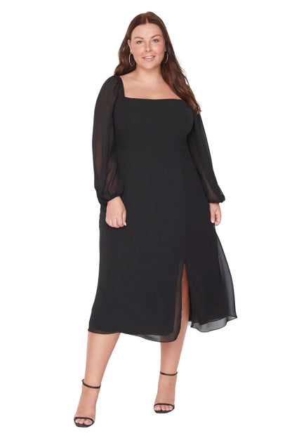 Vestido gasa talla grande Trendyol