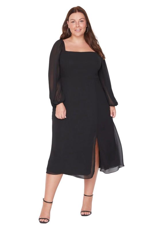 Vestido gasa talla grande Trendyol
