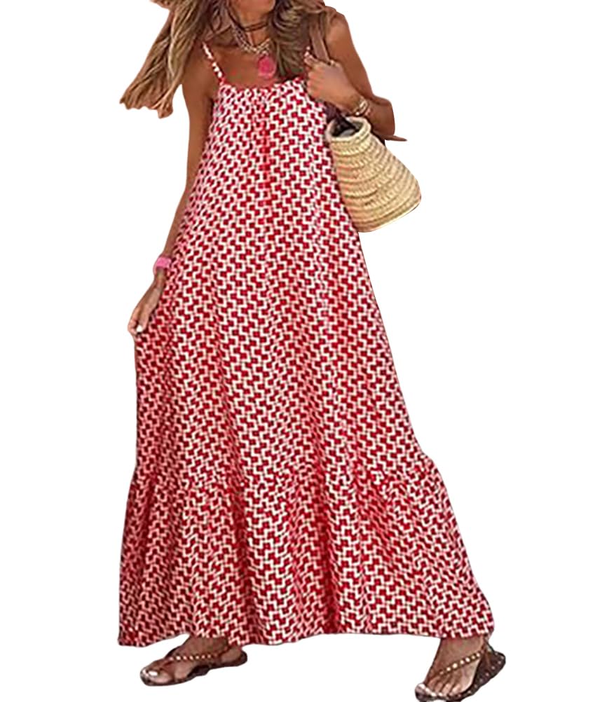 Vestido Casual Largo Playa sin Manga