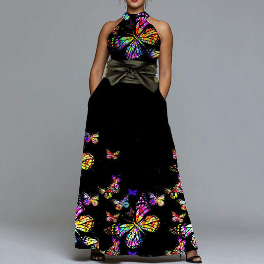 Vestido largo fiesta escote halter