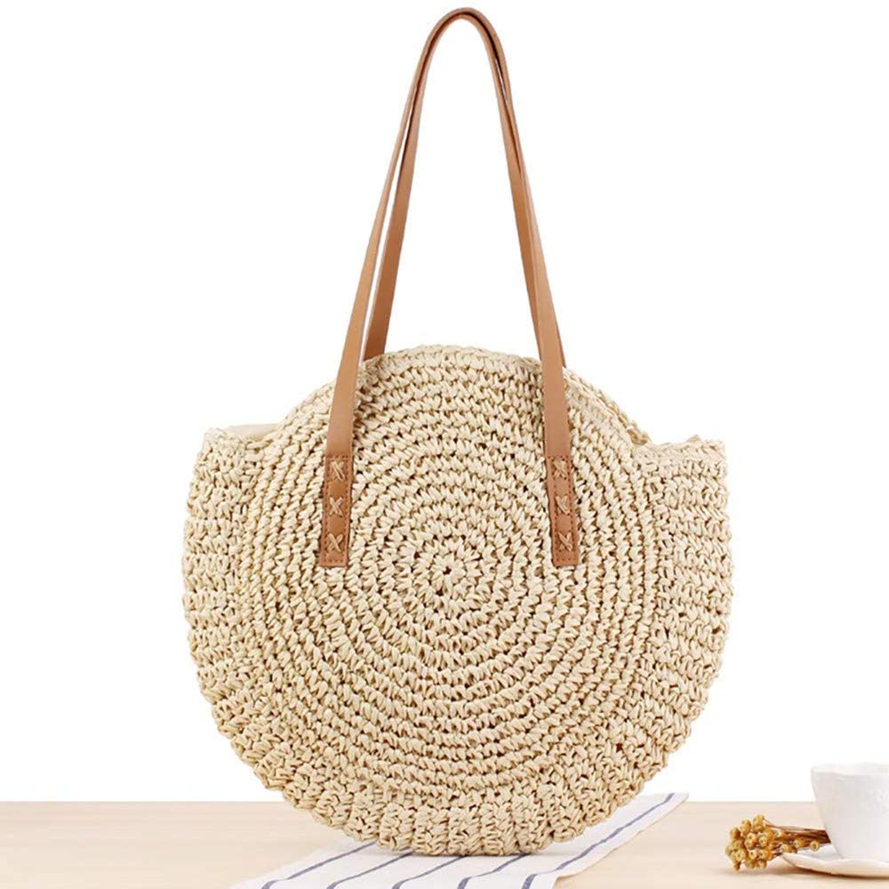 Bolso de Hombro Redondo Tejido a Mano