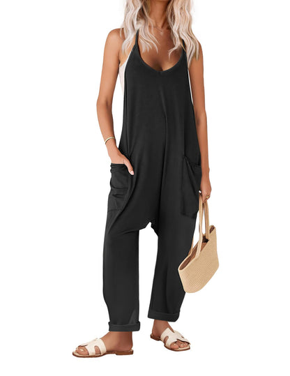 Women's Sleeveless Jumpsuits Stretchy Adjustable