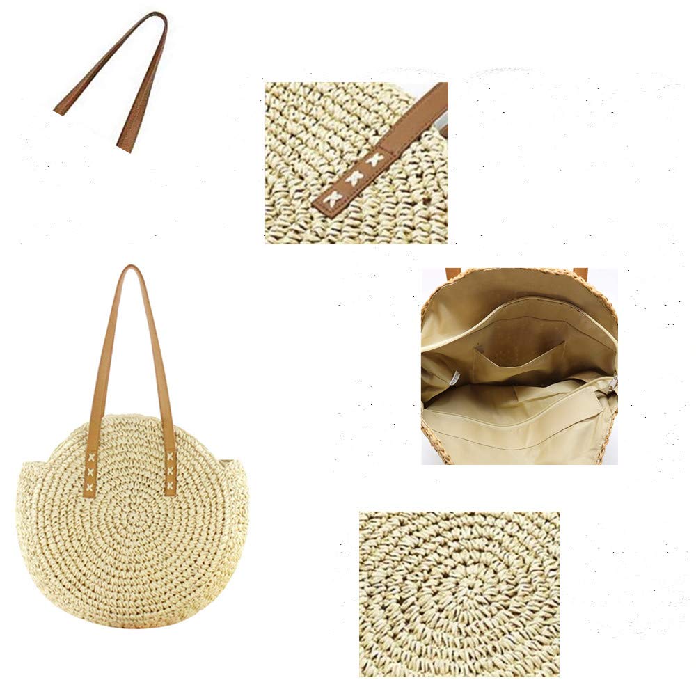 Bolso de Hombro Redondo Tejido a Mano