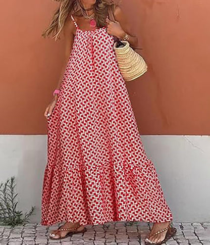 Vestido Casual Largo Playa sin Manga