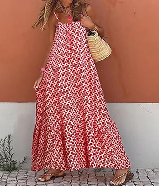 Vestido Casual Largo Playa sin Manga