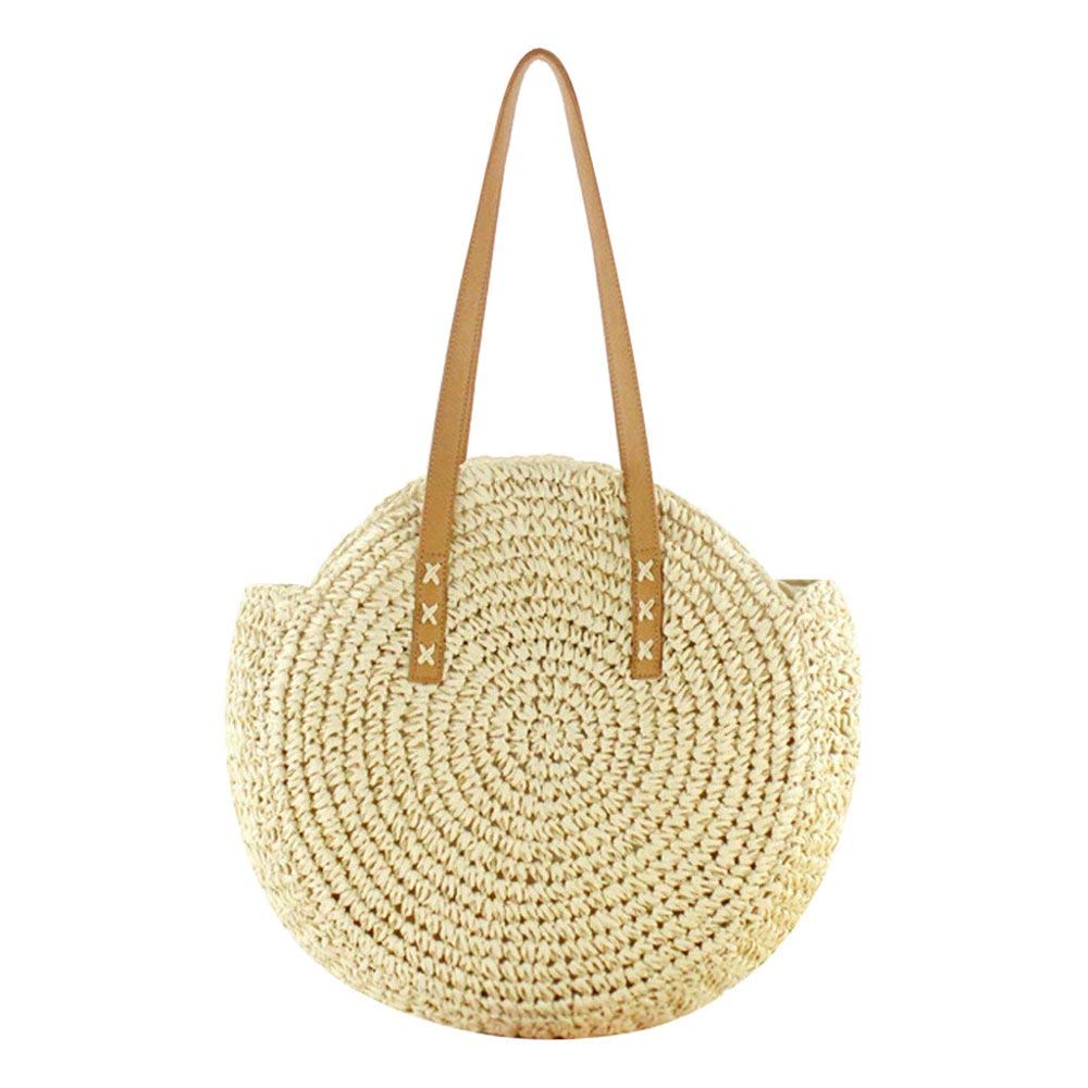 Bolso de Hombro Redondo Tejido a Mano