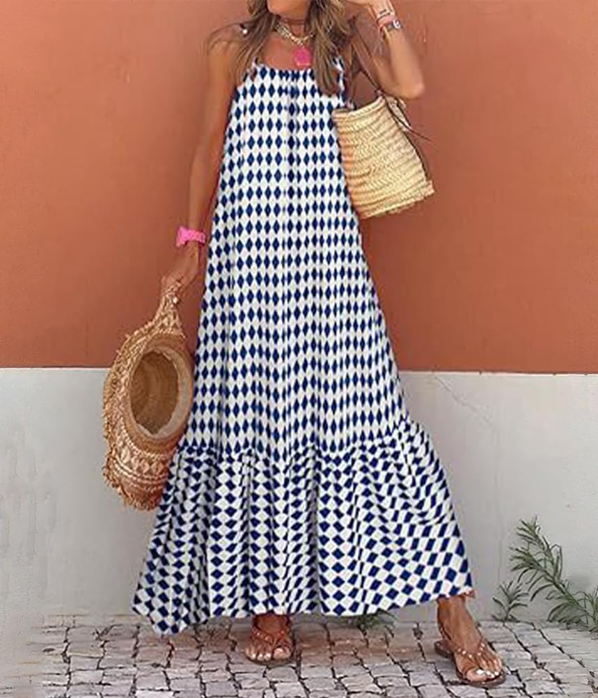 Vestido  Casual Largo Playa  sin Manga