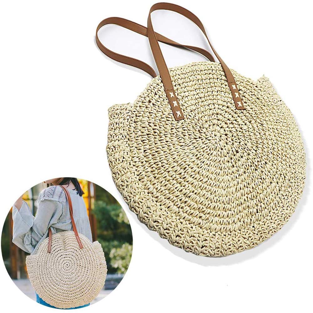 Bolso de Hombro Redondo Tejido a Mano