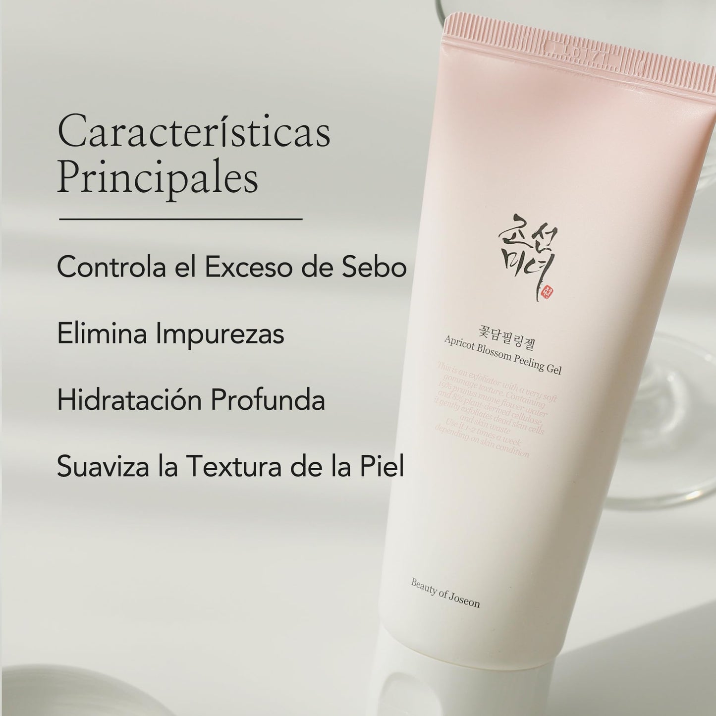 Gel exfoliante coreano de flor de albaricon