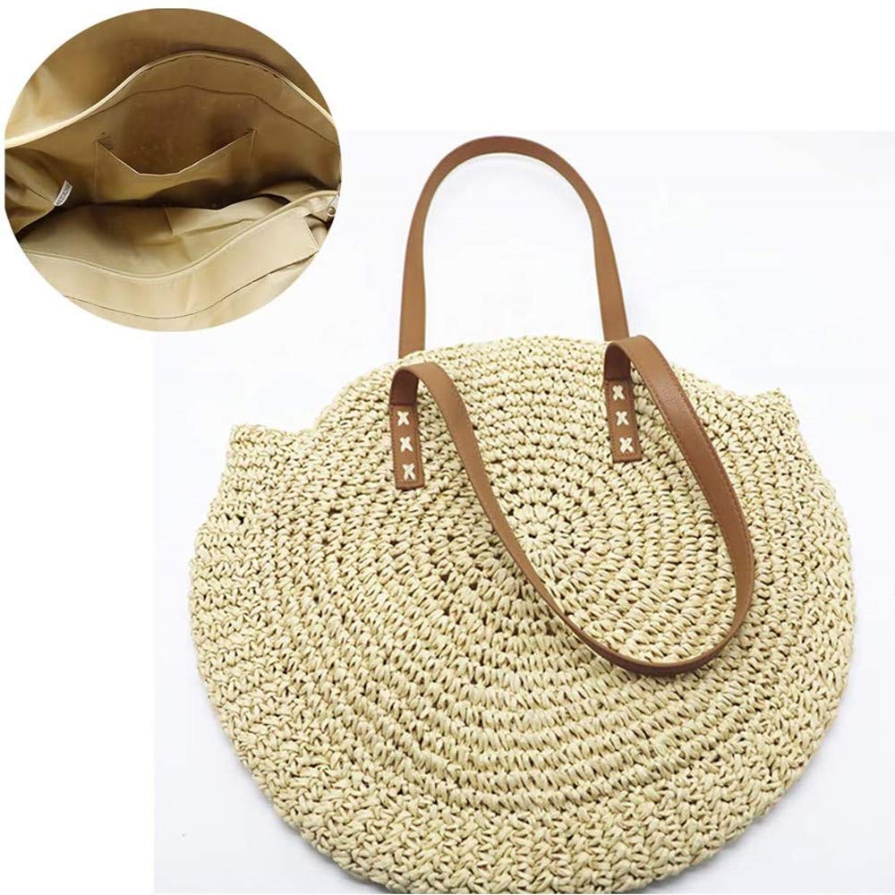 Bolso de Hombro Redondo Tejido a Mano