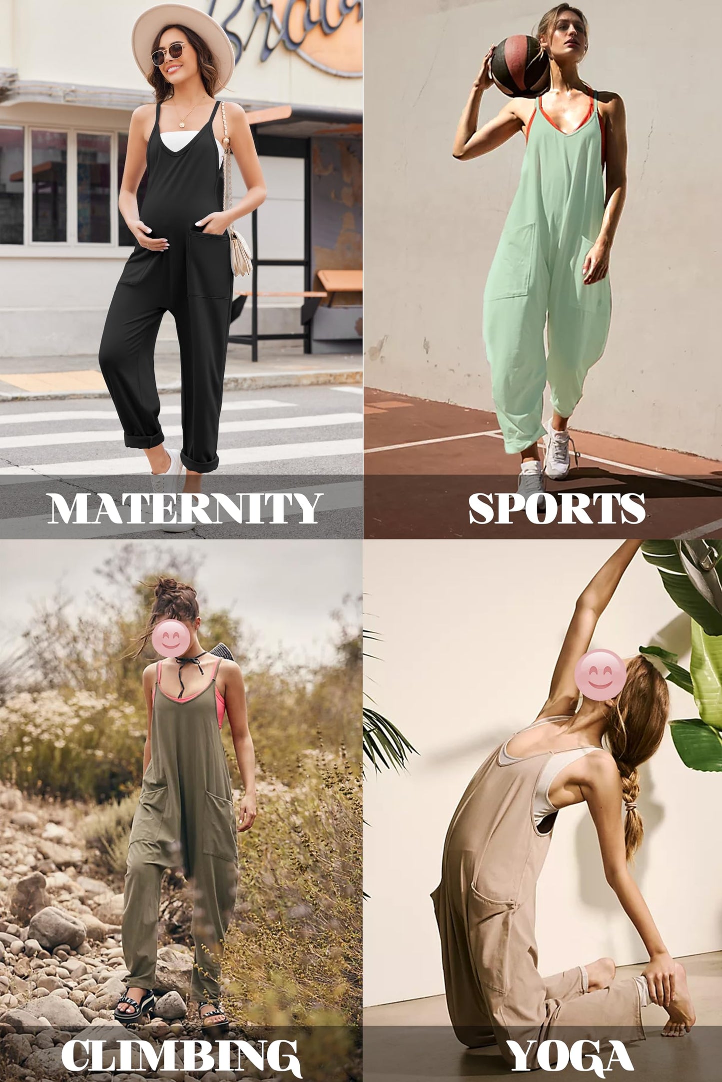 Women's Sleeveless Jumpsuits Stretchy Adjustable