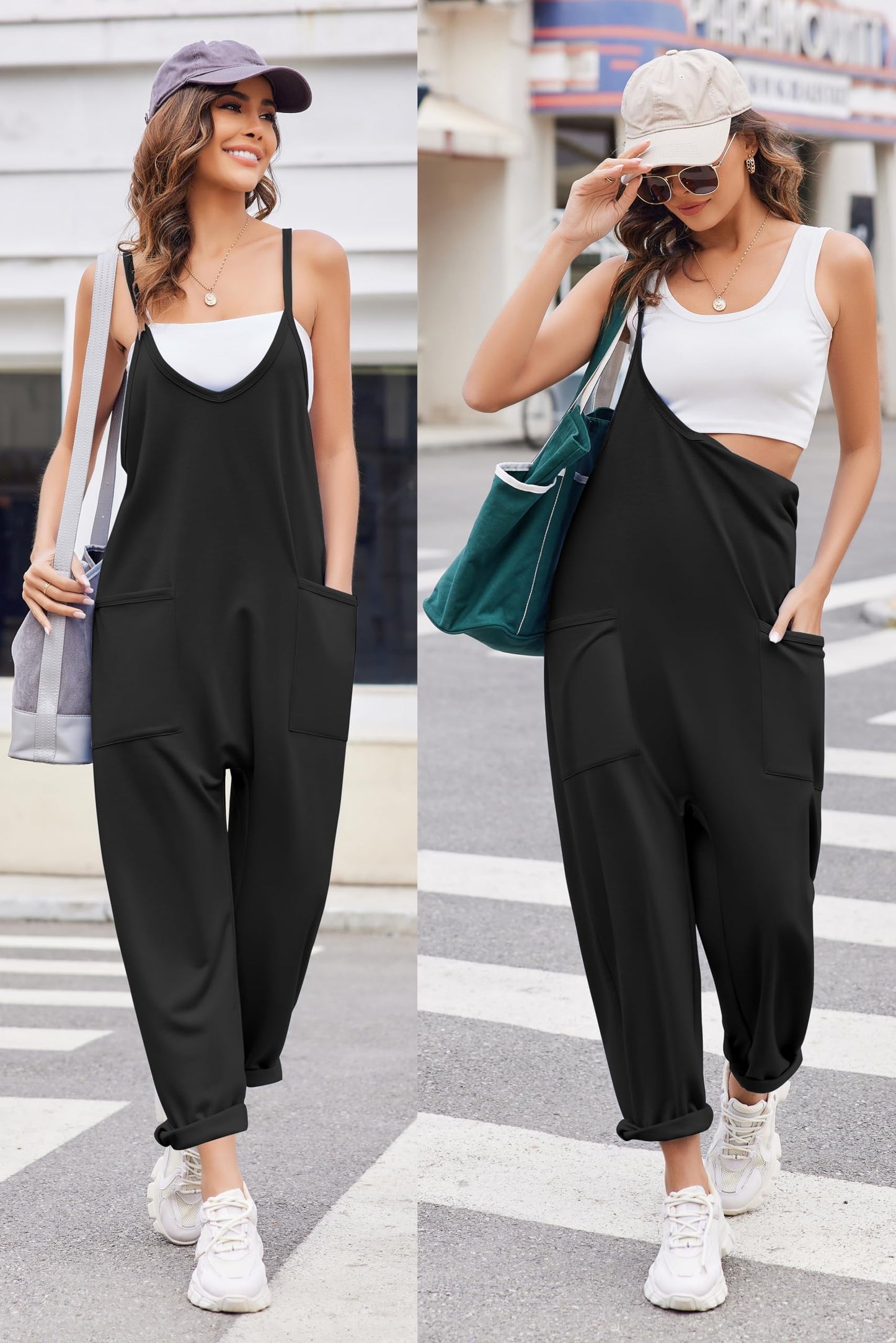 Women's Sleeveless Jumpsuits Stretchy Adjustable