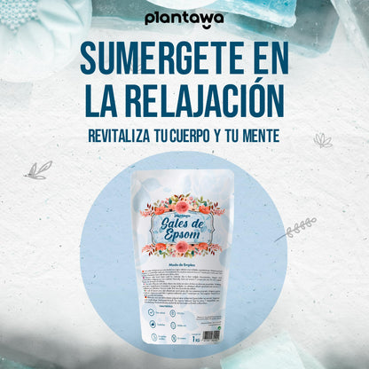 Sales de Epsom 1KG | Sal de Baño Concentrado de Magnesio Puro  100% Naturales