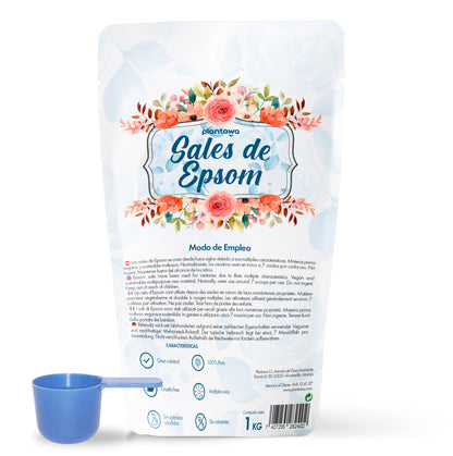 Sales de Epsom 1KG | Sal de Baño Concentrado de Magnesio Puro  100% Naturales