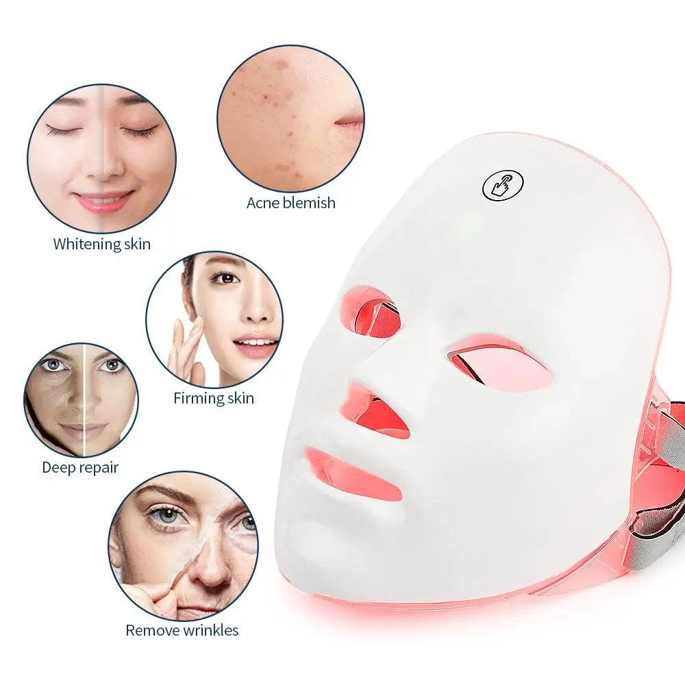 Mascara facial LED terápia fotones, Cuídate!
