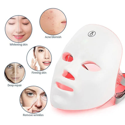 Mascara facial LED terápia fotones, Cuídate!