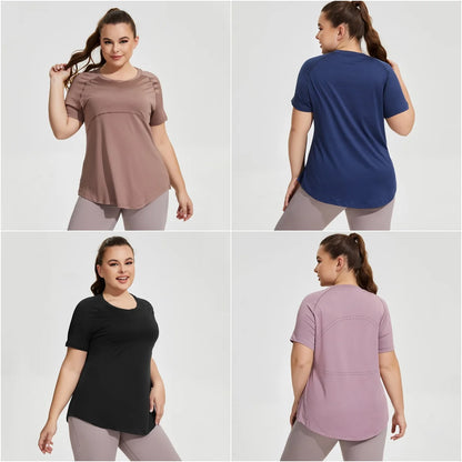 Camiseta fitness manga corta plussize