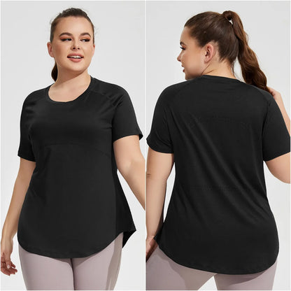 Camiseta fitness manga corta plussize